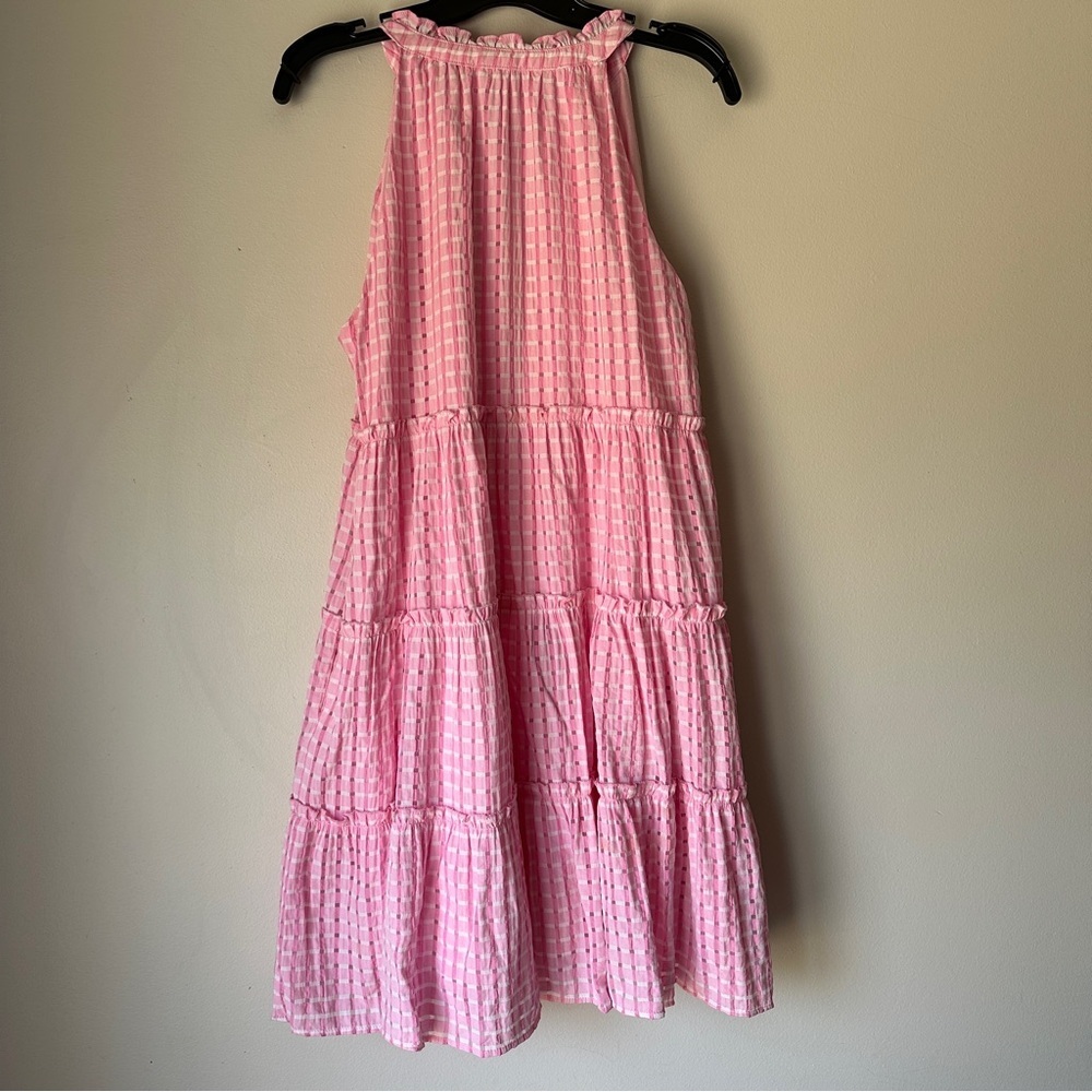THML Sleeveless Pink Sun Dress Lined gingham size Medium - Picture 2 of 11